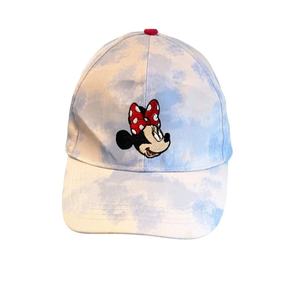 Disney Tie Dye Minnie Mouse Hat Blue White Adult NWOT
